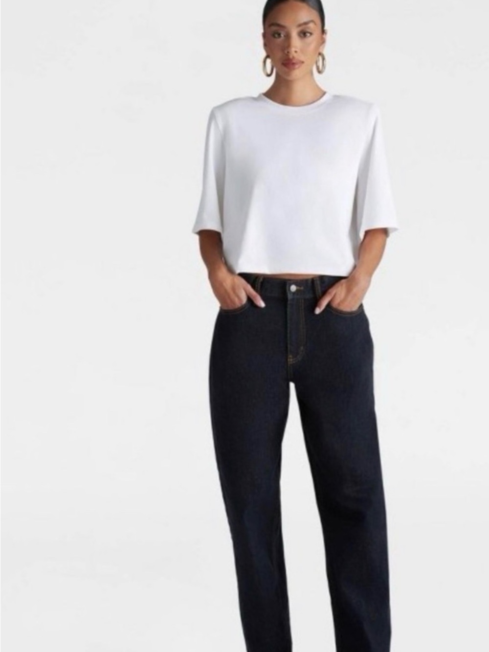 KBB by Kablana High-Rise Straight Leg Women Jeans in Dark Indigo Size 12